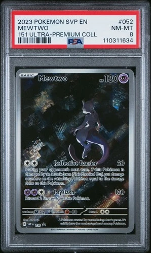 2023 POKEMON SVP EN-SV BLACK STAR PROMO 151 ULTRA-PREM COLL #052 MEWTWO PSA 8