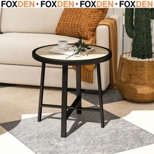 Round Small Garden Table, 50.5cm Outdoor Side Table with SPC Tabletop