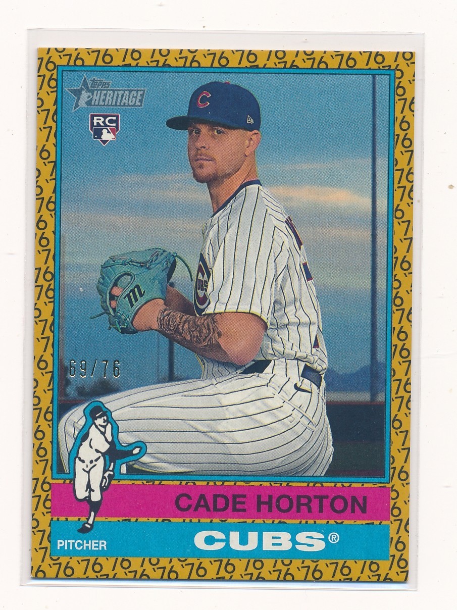 CADE HORTON 2025 Topps Heritage High COLOR OF THE YEAR /76 CUBS SP RC 626