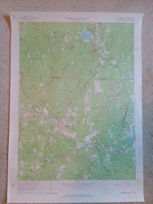 Townsend MA Wall Topo Map 27''x19'' Vintage 1965 USGS Shipped Rolled