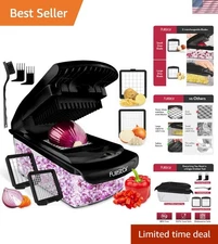 Vegetable Chopper and Spiralizer - Food Chopper with Container, Fruit Slicer,...