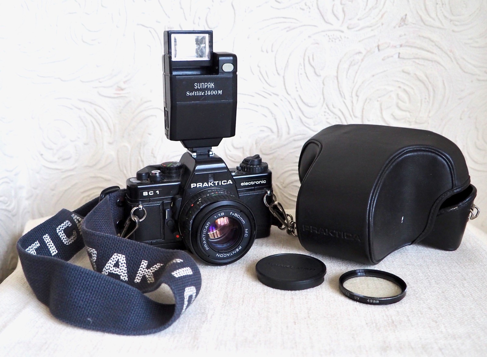 Vintage PRAKTICA BC1 35mm film SLR camera kit with lens and extras