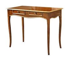 SCRIVANIA SCRITTOIO IN LEGNO ARTE POVERA NOCE BASSANO PROFILI FILO ORO MOD LINDA