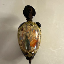 Limoges? Antikes, bemaltes Gewicht eines Lampenzugs. Sehr kunstvoll, 19 x 7 cm