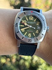 Nevada Grenchen Automatic Depthmaster 1000 Green Dial Mens Swiss Made