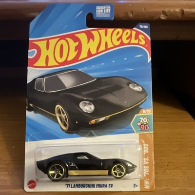 Hot Wheels Lamborghini Miura SV Black Gold 1:64 Diecast Car 70s vs 90s 3+ Years