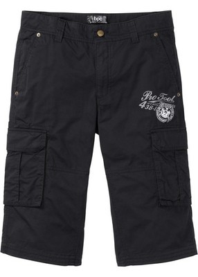 Neu Long-Bermuda Regular Fit Gr. 48 Schwarz Herrenbermuda Kurz-Hose
