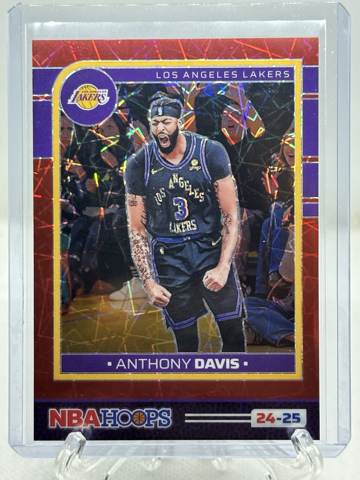 2024-25 NBA Hoops Anthony Davis #216 Opti Chrome Red Lazer /99 SP