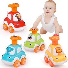 Own1one Toddler Toy Cars, Baby Toy Car for 1 Year Old Boys, 4Pcs Press Go Toy