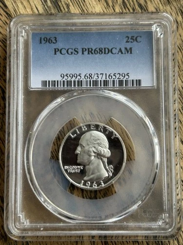 1963 PCGS Proof 68 DCAM Washington Quarter.