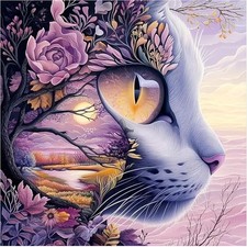 Cat Diamond Art, Diamond Art Kits for Adults, 5D Diamond Painting Kits Beginners