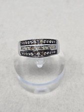 0.75cts Multi Coloured Diamond Silver Ring Size Q (5.96g) Certified
