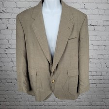 Wall Street Collection Brown 2 Button Notch Blazer Sport Coat USA Made Size 46R