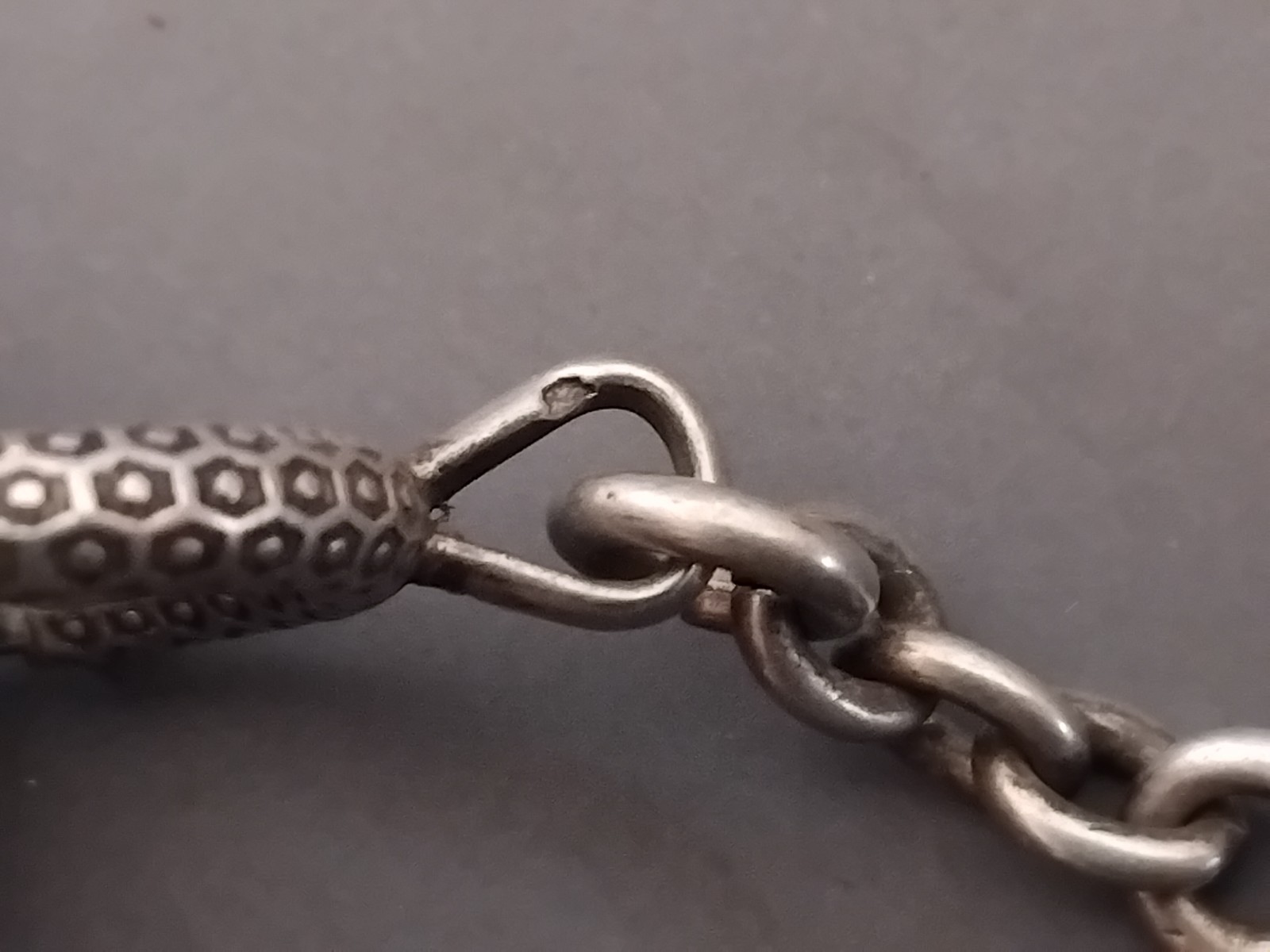 Solid Silver Gusset Watch Chain Solid Silver Guss… - image 7