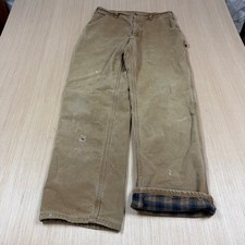 vtg Carhartt Flannel Lined Canvas B111 brn Pa...