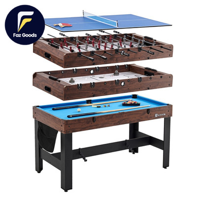 4-In-1 Multi Game Billiards Table Tennis Pong Table Air Hockey Foosball 54''