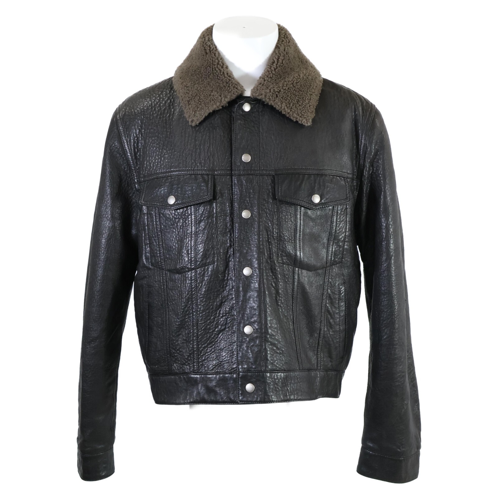 Giacca Saint Laurent Paris in pelle di agnello shearling taglia regolare usata