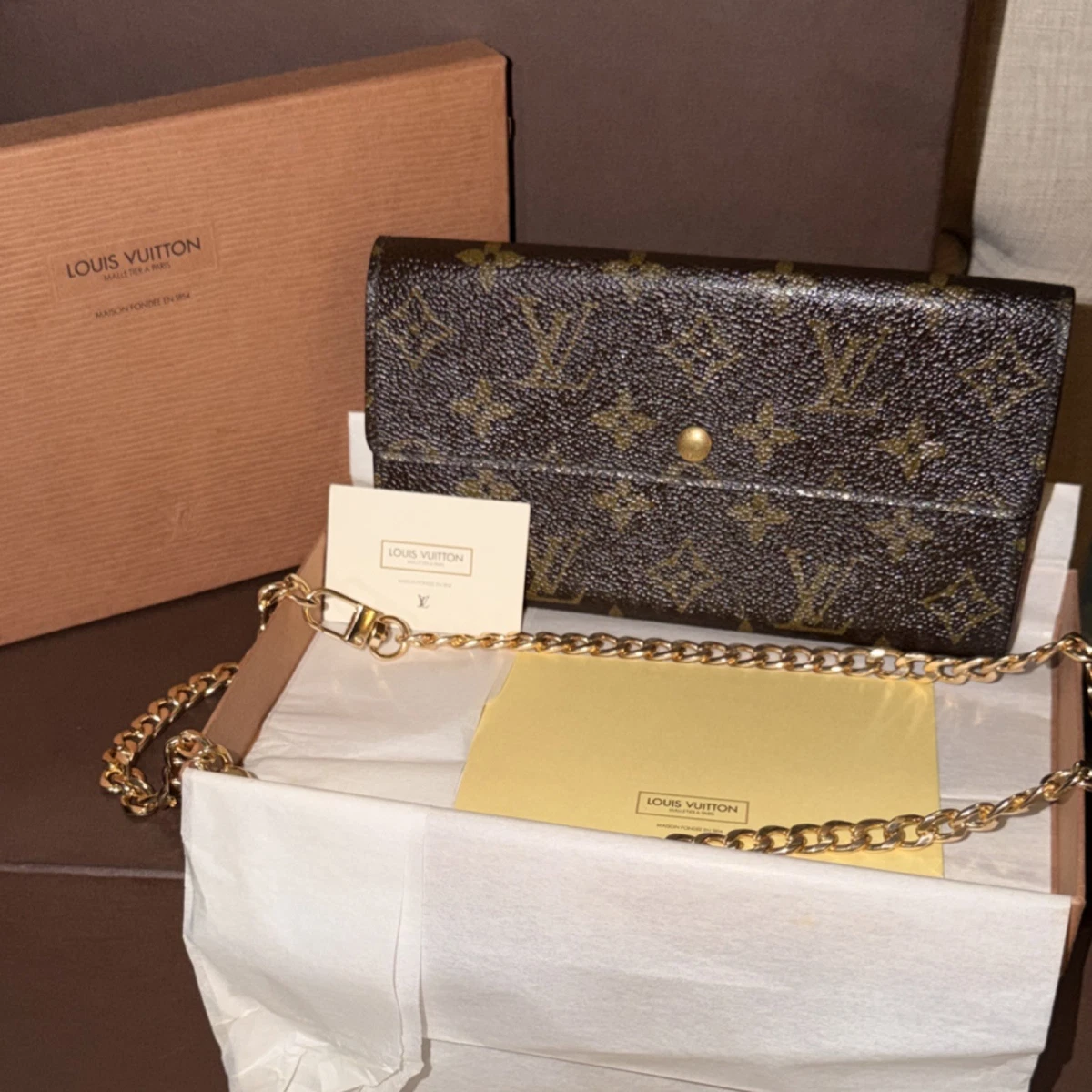 louis vuitton wallet chain products for sale | eBay