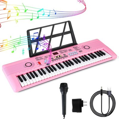 Piano Digital Với Sesenta Y Un Teclas Y Microfono Para Principiantes Lujo
