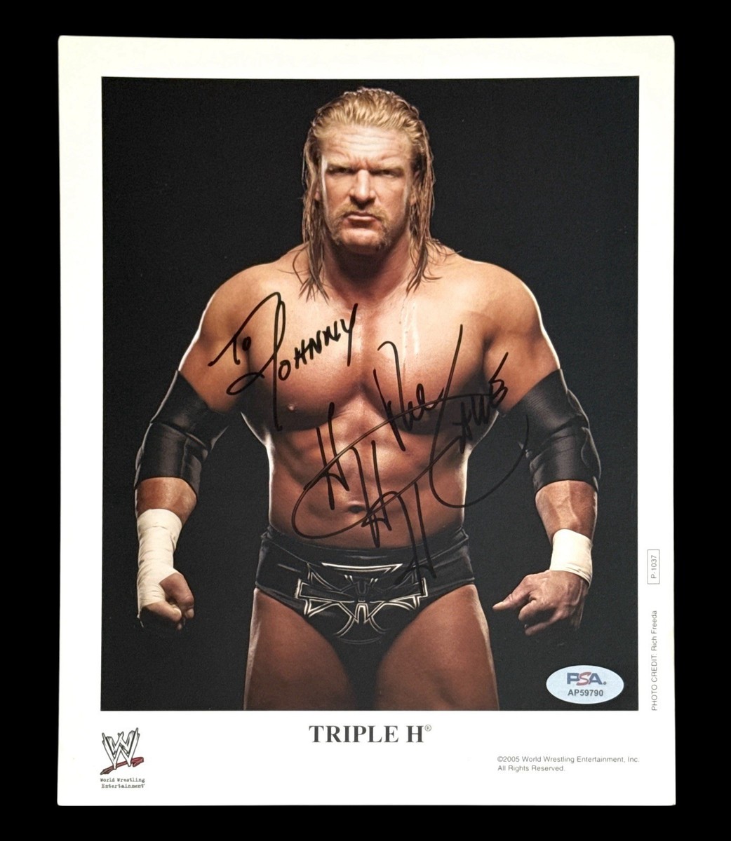 WWE TRIPLE H P-1037 SIGNED 8X10 ORIGINAL RARE PROMO PHOTO