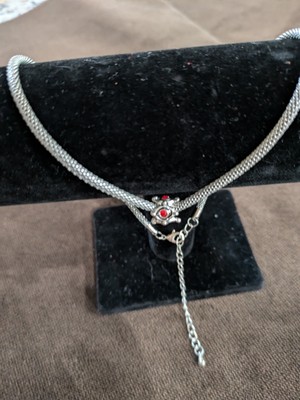 Snake Chain With Simple Sliding Charm/Pendant Adjusts From 16 In To 19 In.