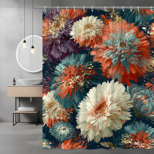 Floral Flower Shower Curtain Abstract Painted Bloom Print