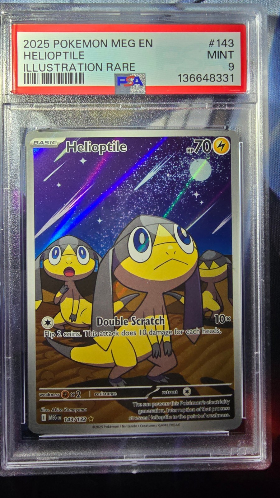 PSA 9 Helioptile 143/132 Me01: Mega Evolution Holo