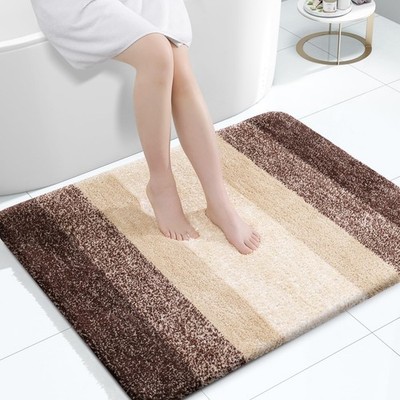 OLANLY Large Bathroom Rugs Mat 40x32, Extra Soft Absorbent 40'' X 32'', Brown