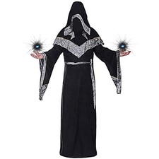 Men Medieval Hooded Robe Renaissance Wizard Cloak Cape Small, Black