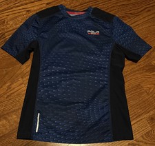 EUC Boys Lg S/S Polo Sport Ralph Lauren Performance T-shirt Navy With thermavent