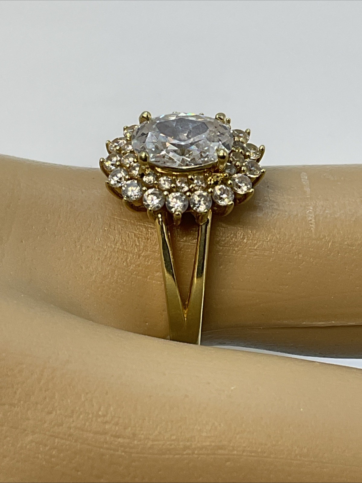 Engagement Ring Solid 14K Yellow Gold Solitaire O… - image 2