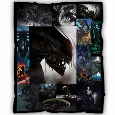 Alien Xenomorph Blanket, Alien Movies Fleece, Sherpa Blanket Soft and Cozy