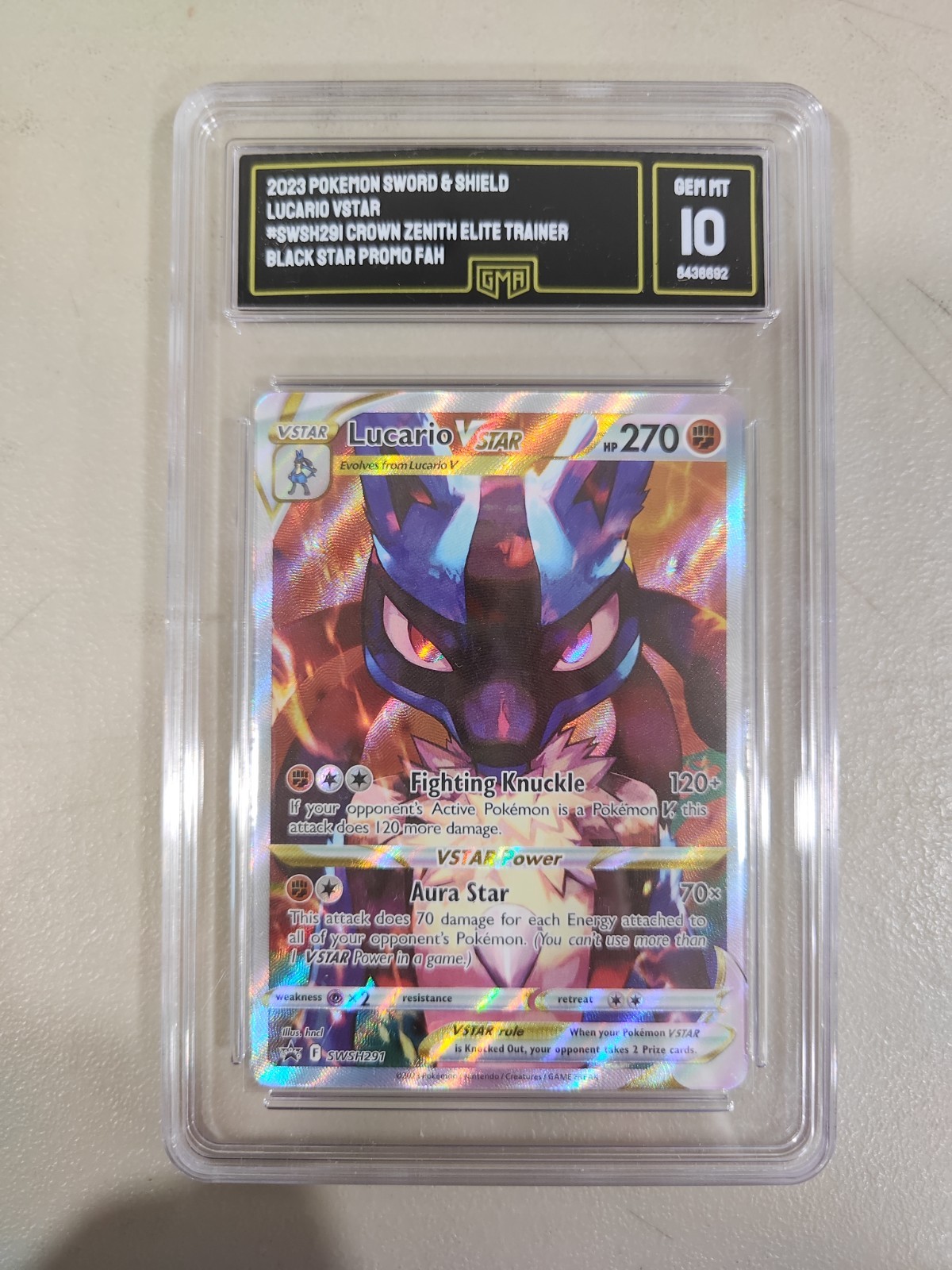 Pokemon Crown Zenith Black Star Promo Lucario Vstar SWSH291 Graded