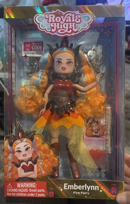 Royale High Emberlynn Fire Fairy 9'' Doll & Wings Exclusive Virtual Code Series 2