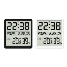 Multipurpose LCD Clock Indoor Temperature Humidity Monitor Time Date Display