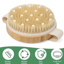 Premium Natural Bristle Wooden Bath Shower Body Back Dry Skin Brush Scrubber
