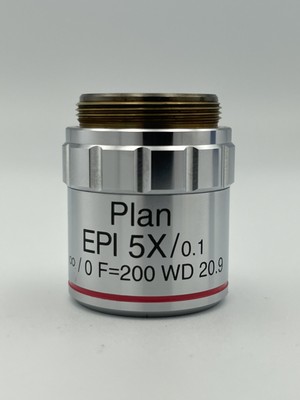 Meiji Plan EPI 5x/0.10  /0 f=200 ELWD Objective Lens Metallurgical Microscope