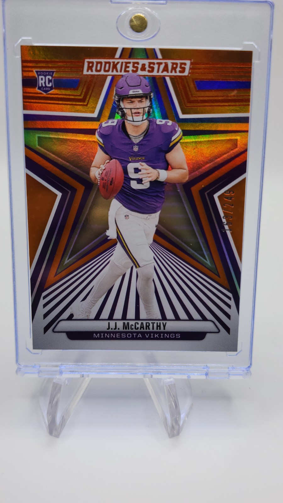 2024 Panini Rookies & Stars - Rookies J.J. McCarthy #135 Orange /249 (RC)