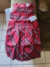 NWT - CARTERS - Girls Red Plaid Dress - Size 2T - Bows