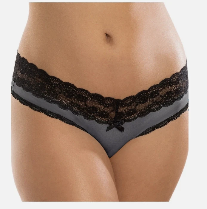 Juego De 3 Pr Nuevo Con Etiquetas Caramelos Juniors Micro Encaje Tanga Talla Pequeña -Gris Foto 2 de 2