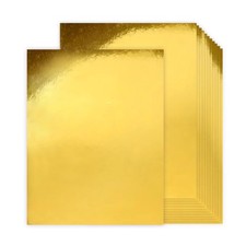 30 Sheets Gold Metallic Cardstock Paper 8.5 x 11 Inches, 92lb/250gsm Mirror F...