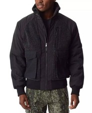Bass Outdoor Men's Mixed-Media Full-Zip Bomber Jacket - Caviar-XL
