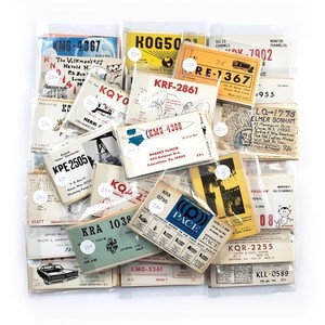 25 Vintage Ham Radio QSL Cards Lot - Amateur Call Signs Station Shack Culture