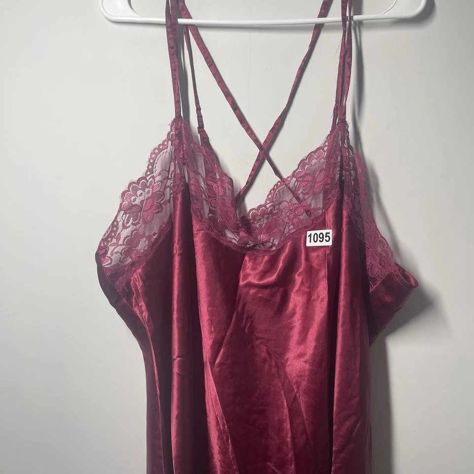 Amoureuse Camisón Bata Peignoir Set 2x Sensación Satinada Floral Encaje Ribete Camisón Foto 3 de 4