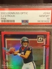 2023 CJ STROUD DONRUSS OPTIC PINK #244 RR RC (PSA 10)