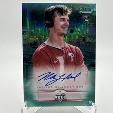 🔥2025 Topps Stadium Club Chrome Mick Abel Turquoise Auto RC /99 Phillies