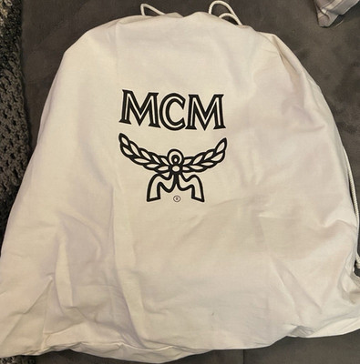 MCM Pink Logo Studded Zip Backpack Gold Hardware Inner Pockets w/ Dust Bag
