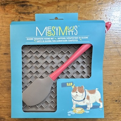 Messy Mutts Silicone Feeding Mat Gray Non-Slip BPA-Free Dishwasher Safe