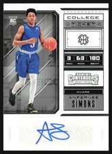 2018-19 Panini Contenders Draft Picks Anfernee Simons Rookie Auto #125 TS7
