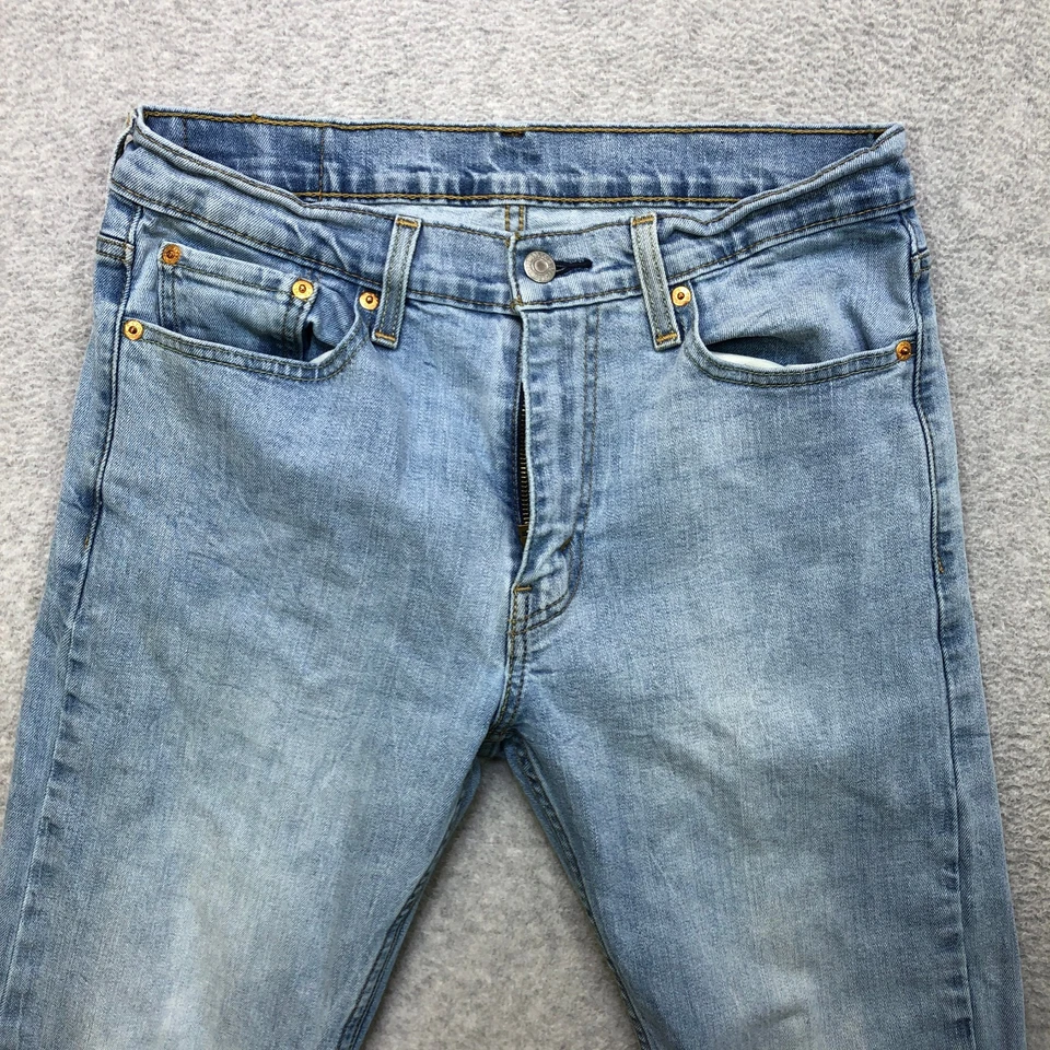 Jeans Levi's 513 Para Hombre 31x32 Azul Calce Ajustado Corte Recto Elástico Denim Lavado Ligero Foto 2 de 4